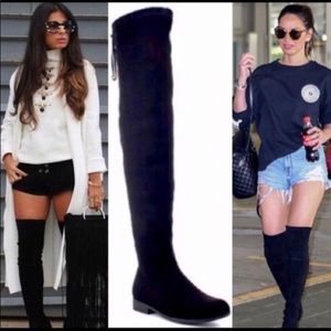 Faux suede over the knee boots